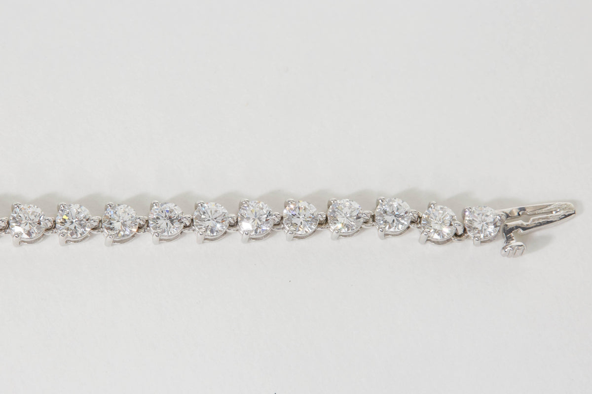 8.21ct Round Brilliant Diamond Tennis Bracelet in 18k White Gold