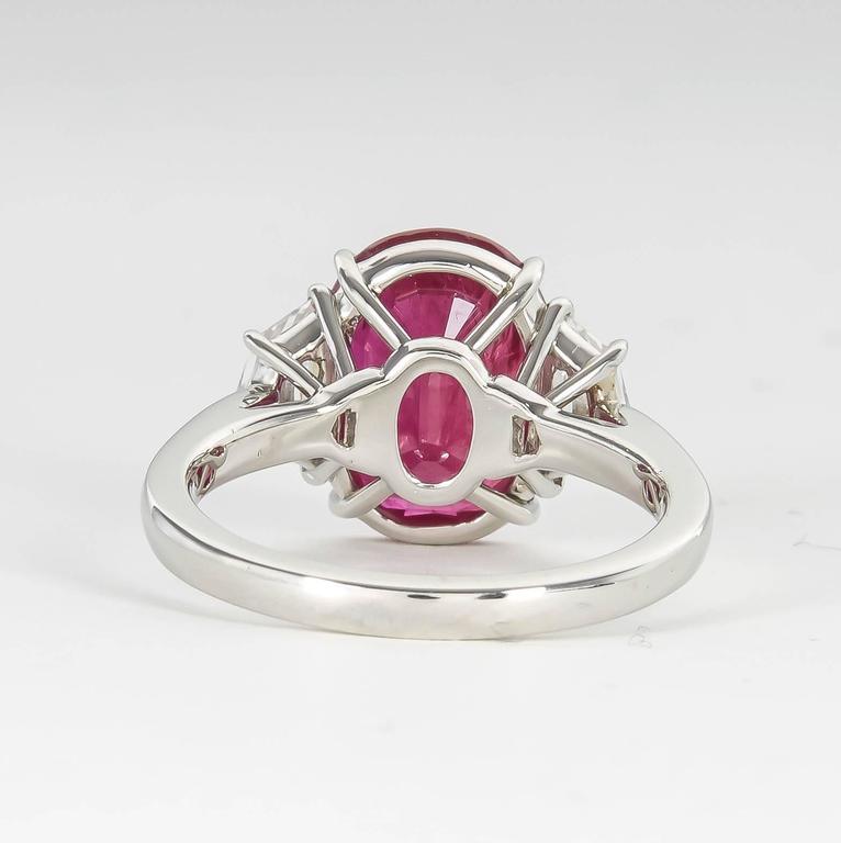GIA Certified 5.33 Carat Ruby Diamond Platinum Cocktail Ring