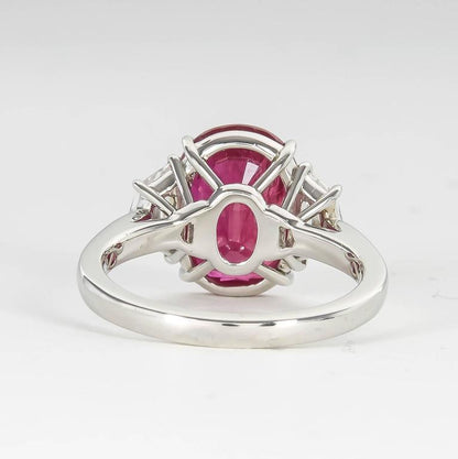 GIA Certified 5.33 Carat Ruby Diamond Platinum Cocktail Ring