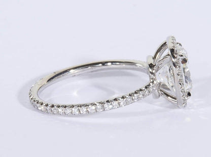 2.04 Carat GIA Cushion Cut Diamond Platinum Engagement Ring