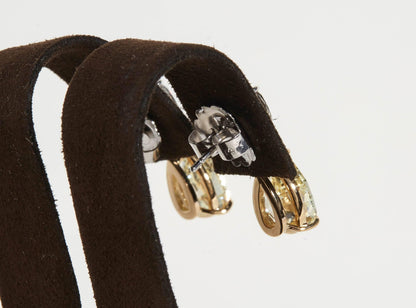 GIA Certified Fancy Yellow and White Diamond 18k Gold Earrings