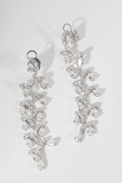 Elegant 8.82ct Diamond Cascade Dangle Earrings in 18k White Gold