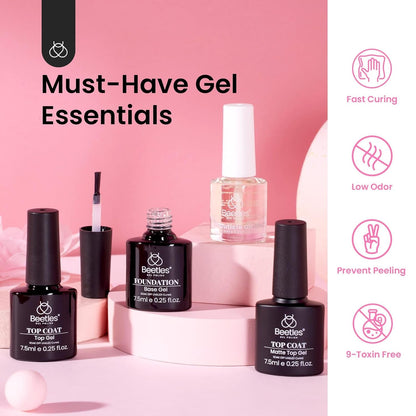 Beetles Gel Nail Polish Kit with 48W light 18 Pcs Gel Starter Kit,6 colors Nude Pink French White Glitter Gel Polish Soak Off Base Top Coat Gel Art Manicure Kit