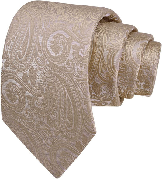 3.15"(8Cm) Fashion Paisley Ties Mens Woven Jacquard Necktie for Wedding