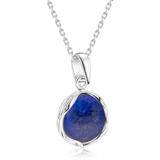 925 Sterling Silver Lapis Lazuli Necklace Women - Lapis Lazuli Pendant Necklace Silver- December Birthstone Necklace - Silver Jewelry for Women- Minimalist Jewelry- Birthstone Necklaces