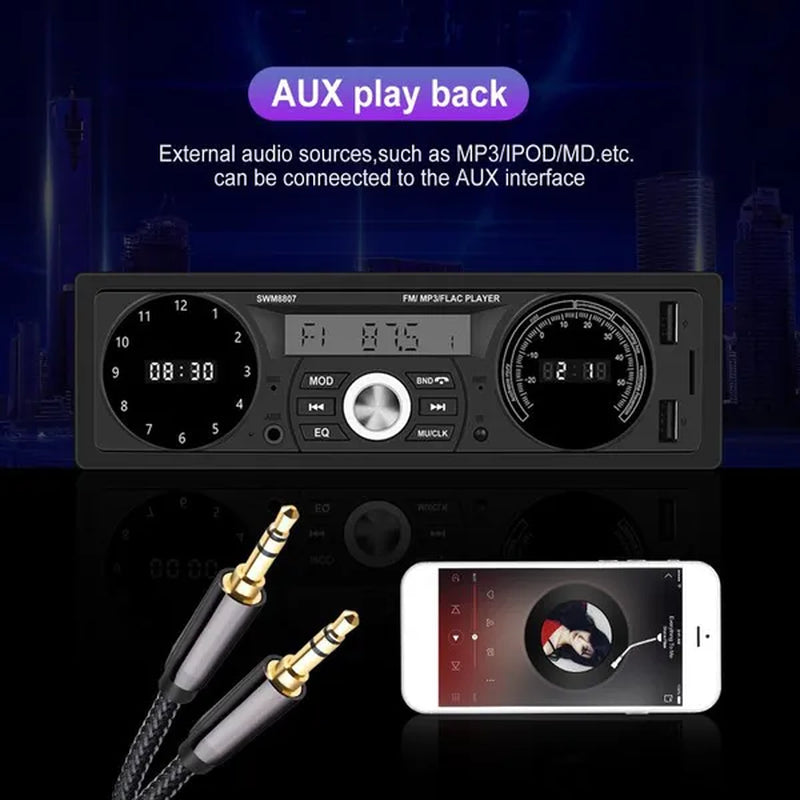 1DIN In-Dash Carradios Stereo Remote Control Digital Bluetooth Audio Music Stereo 12V Car Radio MP3 Player