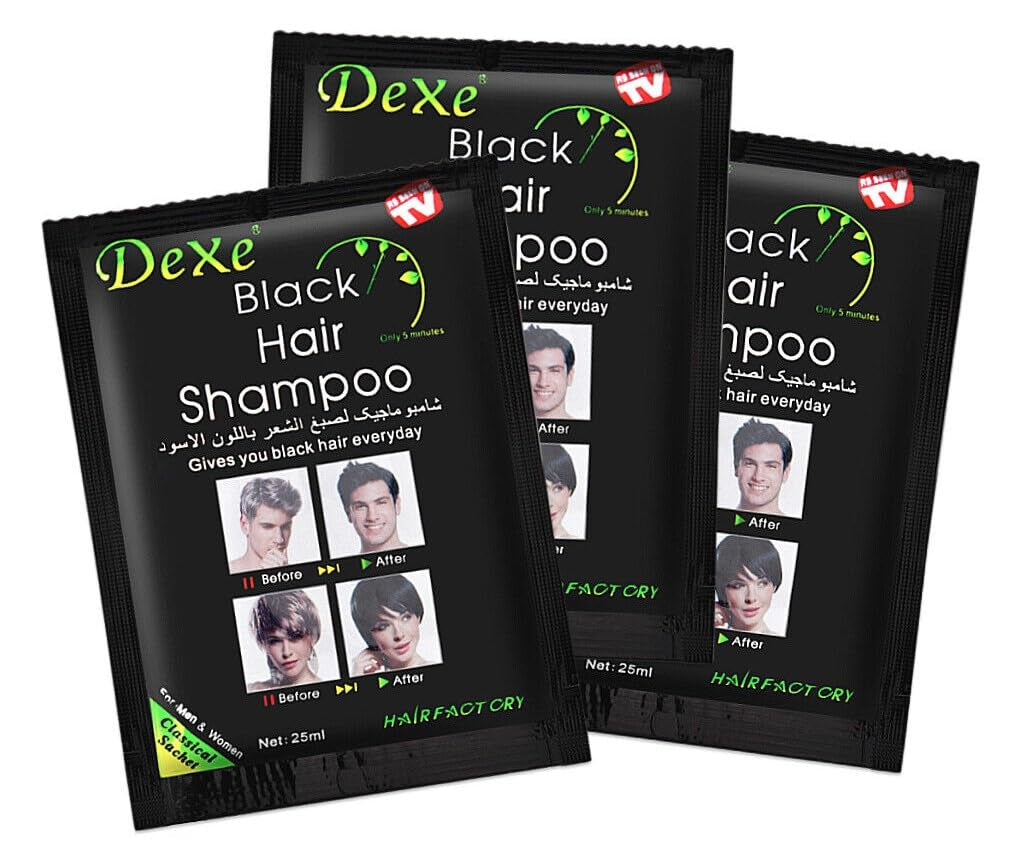 10 PCS  Black Hair Shampoo Instant Hair Dye for Men Women Black Color - Simple to Use - Hair Dye Permanent - Last 30 Days - Natural Ingredients, Black Hair Dye Shampoo Great Choice for Woman&Man