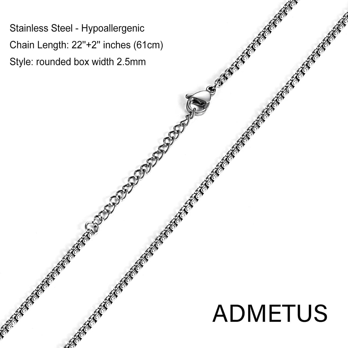 925 Sterling Silver Patron Saint Medals | Amulet Necklace Protection Jewelry for Men with 2.5Mm 22"+2" Rolo Chain