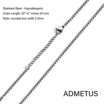 925 Sterling Silver Patron Saint Medals | Amulet Necklace Protection Jewelry for Men with 2.5Mm 22"+2" Rolo Chain