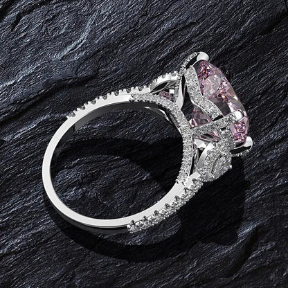 Heart-shaped Diamond Ring Exquisite 18k Gold Plating 925 Sterling Silver Romantic Diamond Wedding Ring