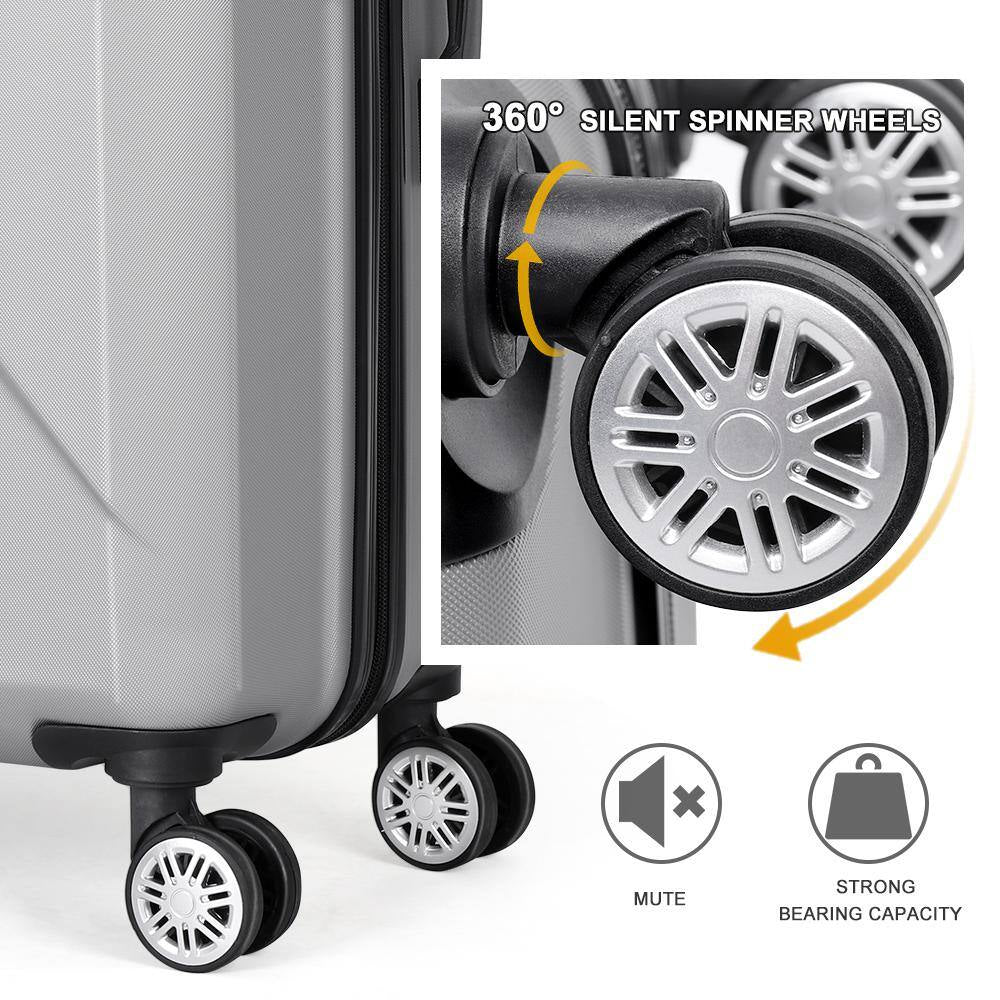 Marathon Lakeside Nested Hardside Luggage Set in Gainsboro Grey, 3 Piece - TSA Compliant