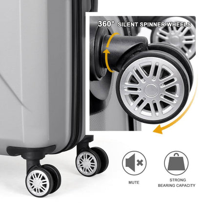Marathon Lakeside Nested Hardside Luggage Set in Gainsboro Grey, 3 Piece - TSA Compliant