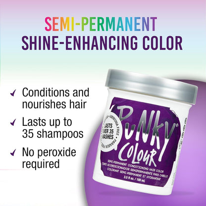 Purple Semi Permanent Conditioning Hair Color, Lasts up to 35 Washes, 3.5 Fluid Ounce