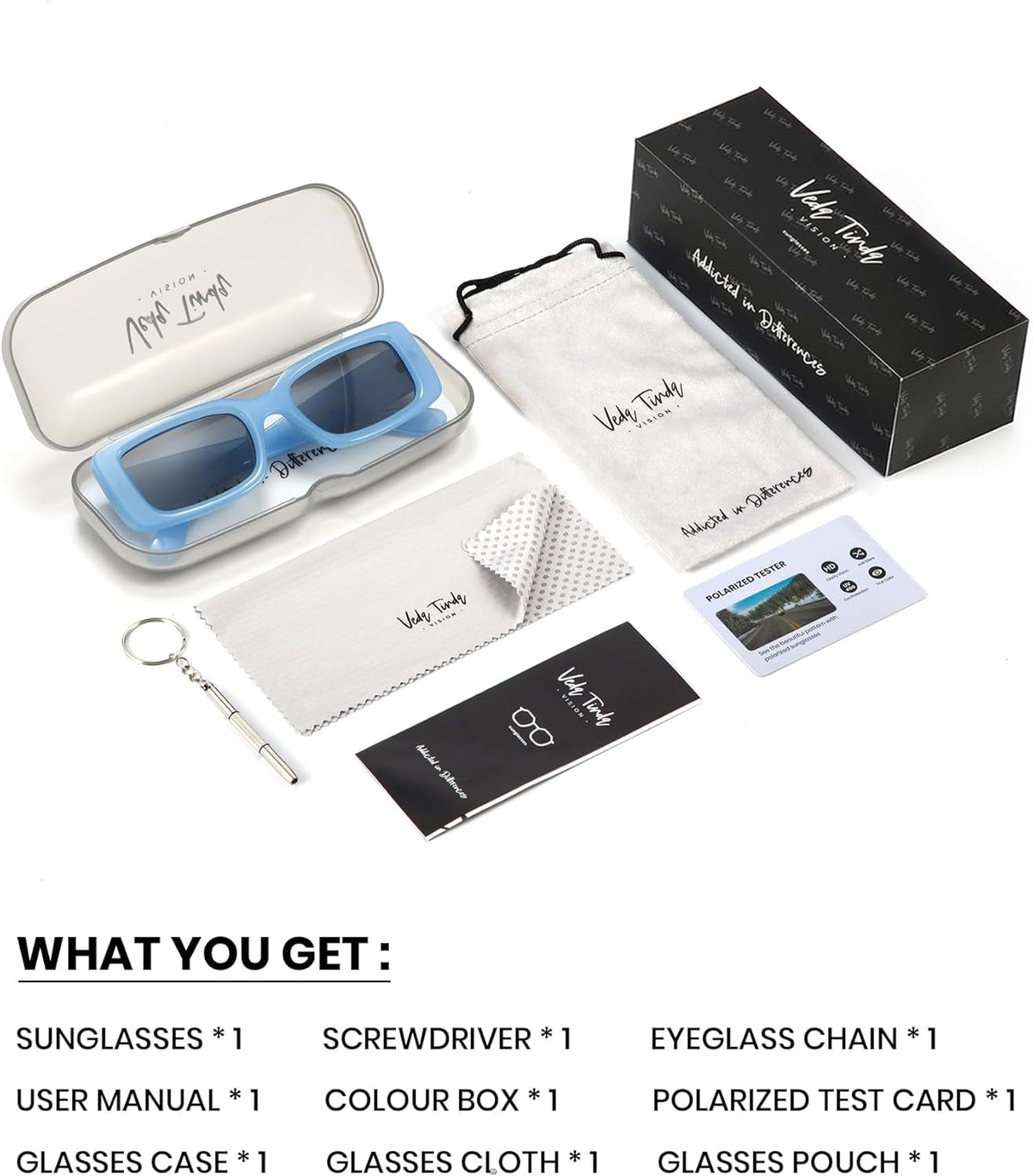 Rectangle Sunglasses Men Tinted Polarized Big Square Retro 90S Vintage Y2K Glasses for Women UV Protection