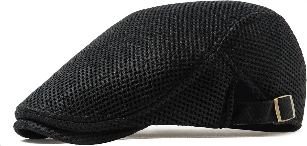 Men'S Breathable Mesh Summer Hat Adjustable Newsboy Beret Ivy Cap Cabbie Flat Cap Gatsby Driving Hunting Hats