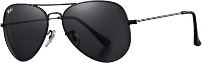 Classic Aviator Sunglasses for Men Women 100% Real Glass Lens