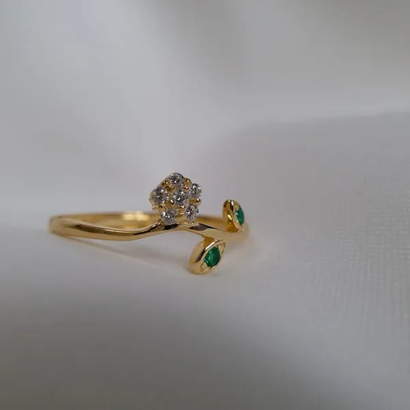 925 Sterling Silver Open Rings For Women Retro vintage style gold plated silver jewelry adjustable rings love gift