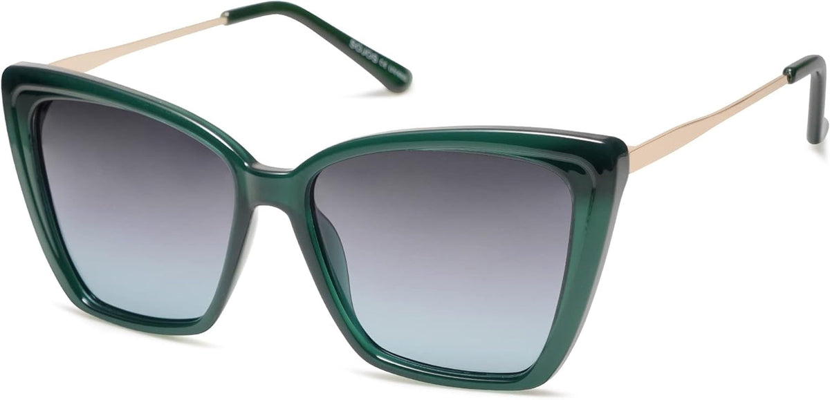 Trendy Polarized Sunglasses for Women Retro Womens Oversized Square Cat Eye Sun Glasses UV Protection SJ2206