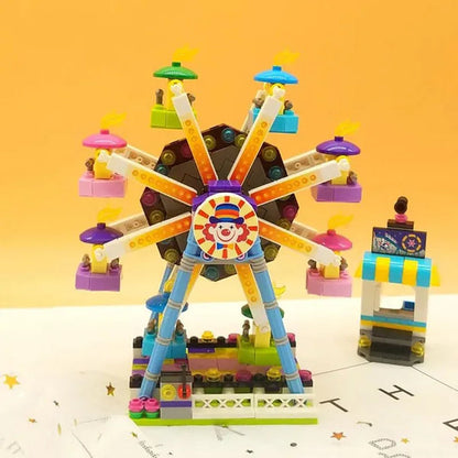 Loz Amusement Park Food Truck Merry-Go-Round Ferris Wheel Mini House Diamond Mini Building Block Cute Toys for Kids and Girls