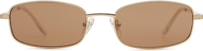Small Y2k Narrow Rectangle Sunglasses Womens Mens Retro 80s 90s UV400 Sunnies SJ1187