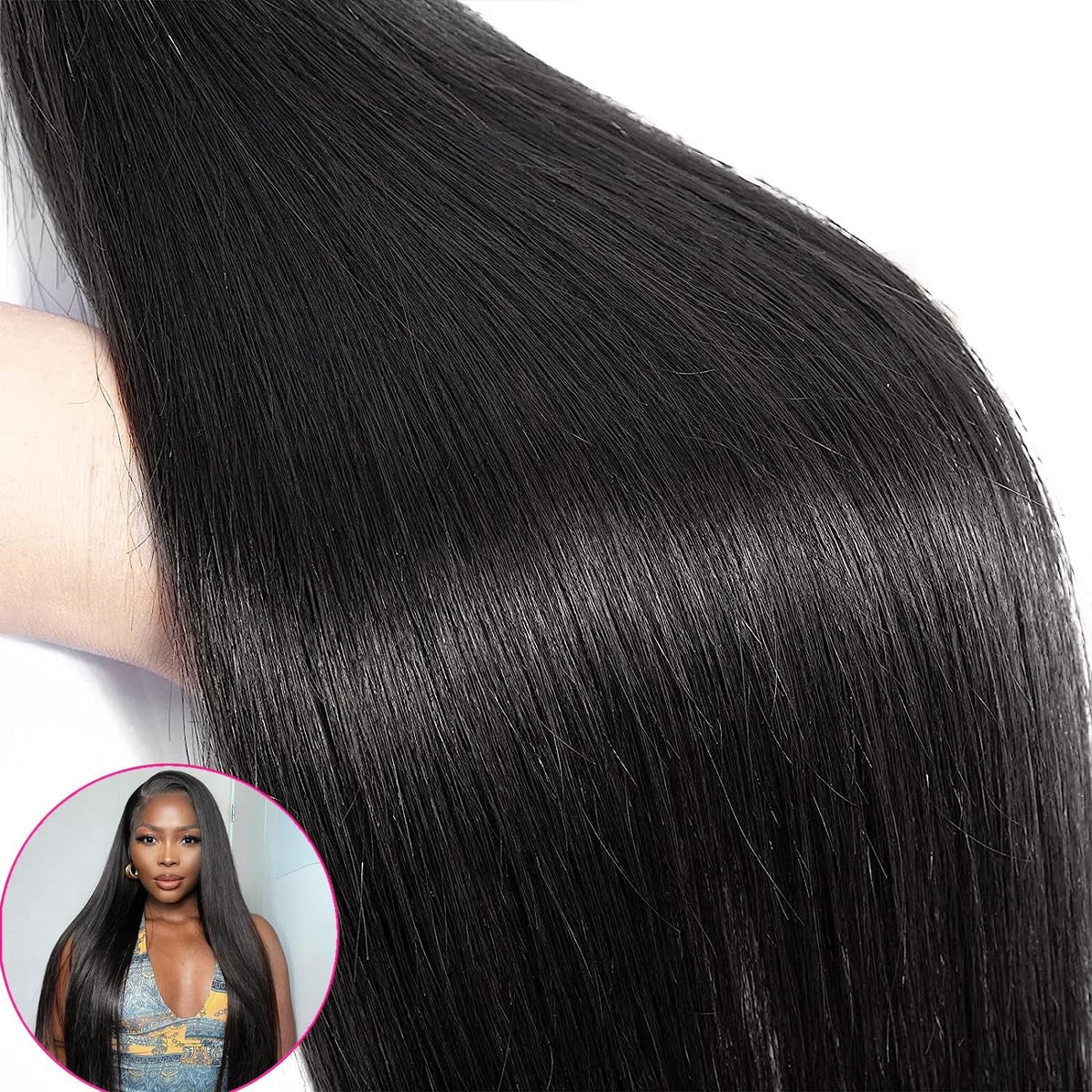12A Human Hair Bundles Straight 16 18 20 Inch 3 Bundles Human Hair 100% Unprocessed Brazilian Virgin Hair Bundles Deals Human Hair Weave Bundles Human Hair Extension Double Weft Natural Color