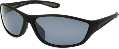 , Mens, Backstop Wrap Polarized Sunglasses, Black/Black, 150 Mm