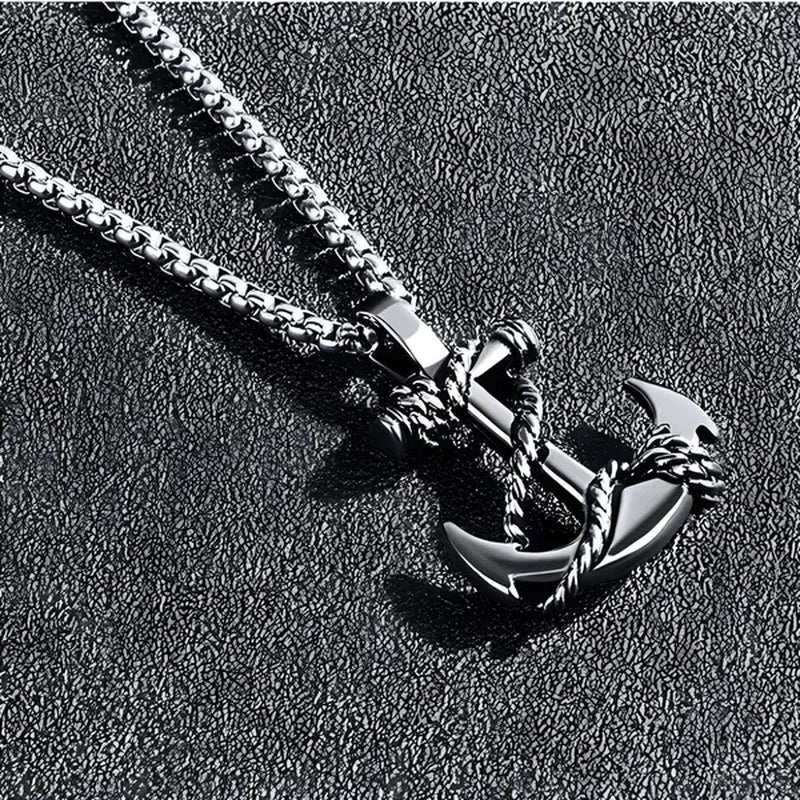 Tone Anchor Pendant Necklace Silver Plated Infinity Jewelry Anchor Men Fashion Design Simple Anchor