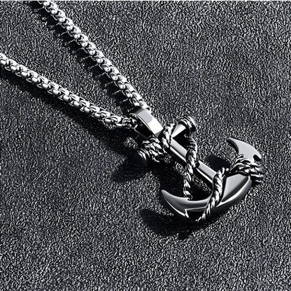 Tone Anchor Pendant Necklace Silver Plated Infinity Jewelry Anchor Men Fashion Design Simple Anchor