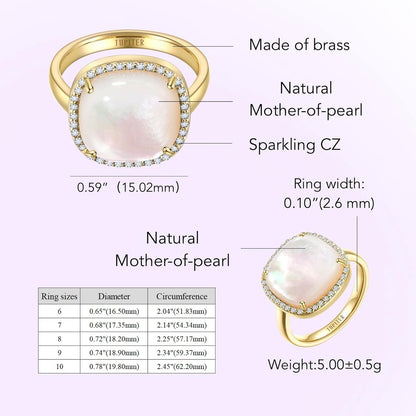 Gemstone Women'S Ring - Gemstone Women Ring, 0.47"/12Mm Birthstone Rings Jewelry for Valentine'S Day, Mother'S Day, Birthday Jewelry