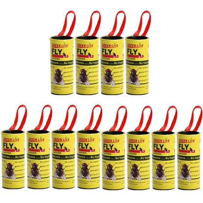 4/8/12/16/20 Rolls Sticky Fly Trap Glue Paper Insect Bug Catcher Strip Glue Paper Catcher Traps Fly Bug Household Flies Sticker