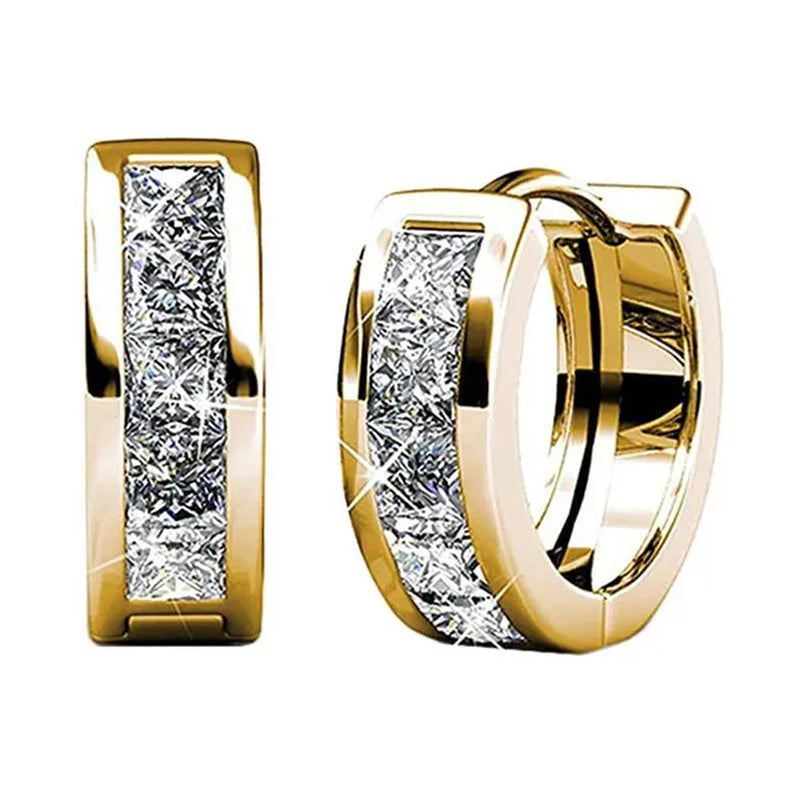 1 Pair Silver Plated White Sapphire Hoop Earrings for Bridal Engagement Wedding Women Earrings Jewelry Gift