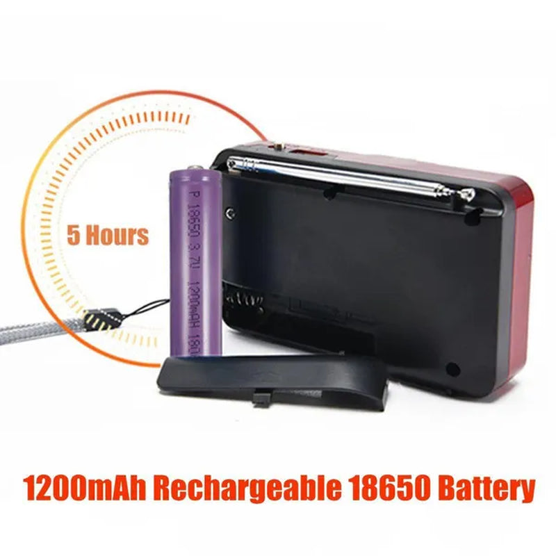 STONEGO Mini Portable Radio Loud Clear Sound Radio Handheld Rechargeable Digital FM USB TF MP3 Player Speaker Devices