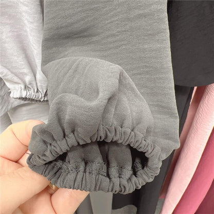 Women Muslim Dress Ramadan Prayer Garment Abaya Dubai Islam Eid Crepe Balloon Sleeve African Turkey Robe without Hijab