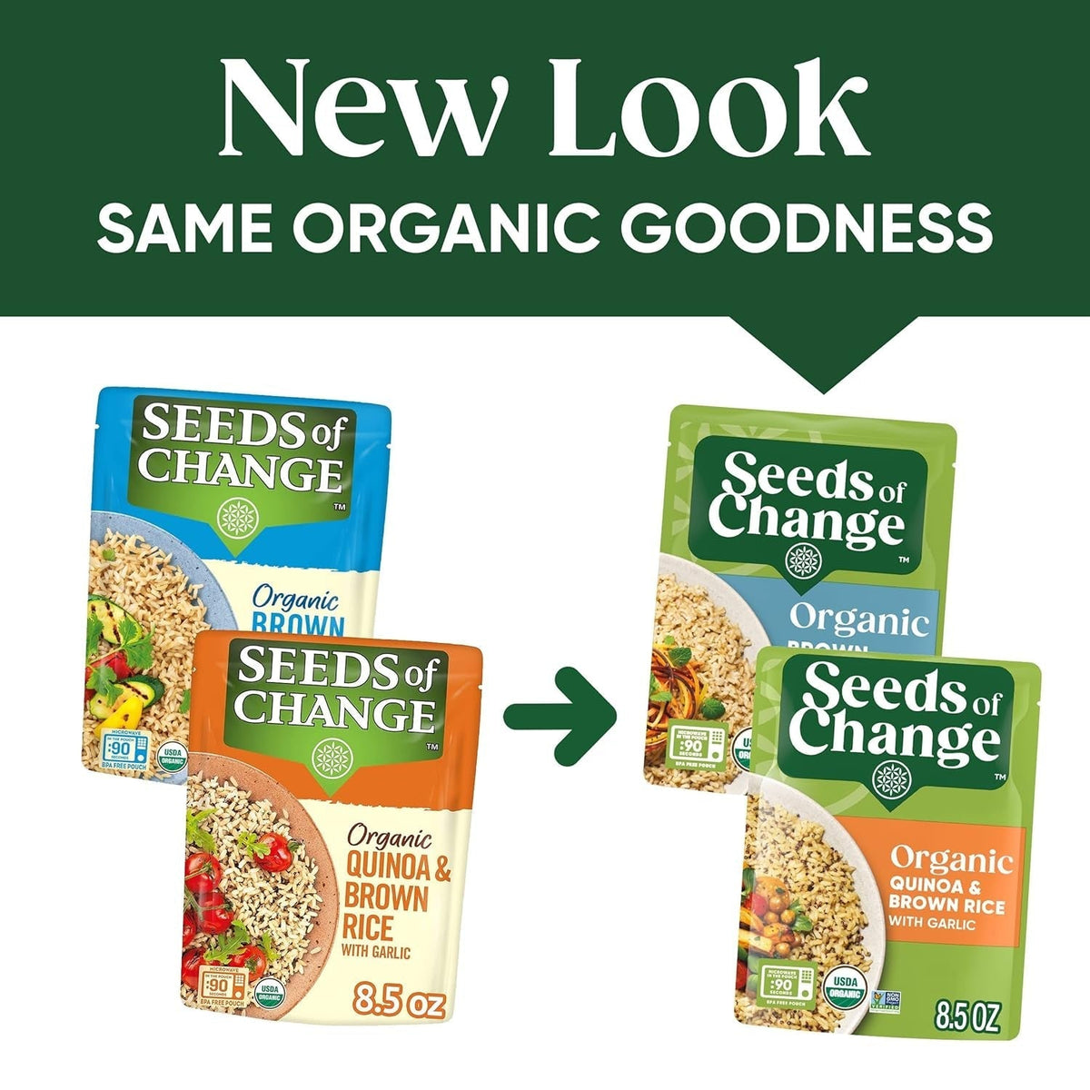 Organic Rice Variety Pack Quinoa and Brown Rice with Garlic & Whole Grain Brown Basmati Rice 8.5 Oz. (Pack of 6)