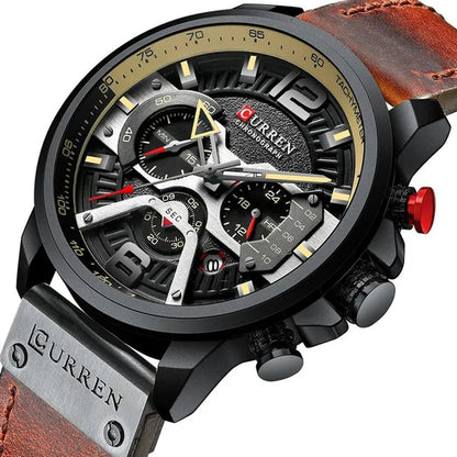 TOP SALE CURREN 8329 Mens Watches with Multi-function Quartz Chronograph Calendar Watch