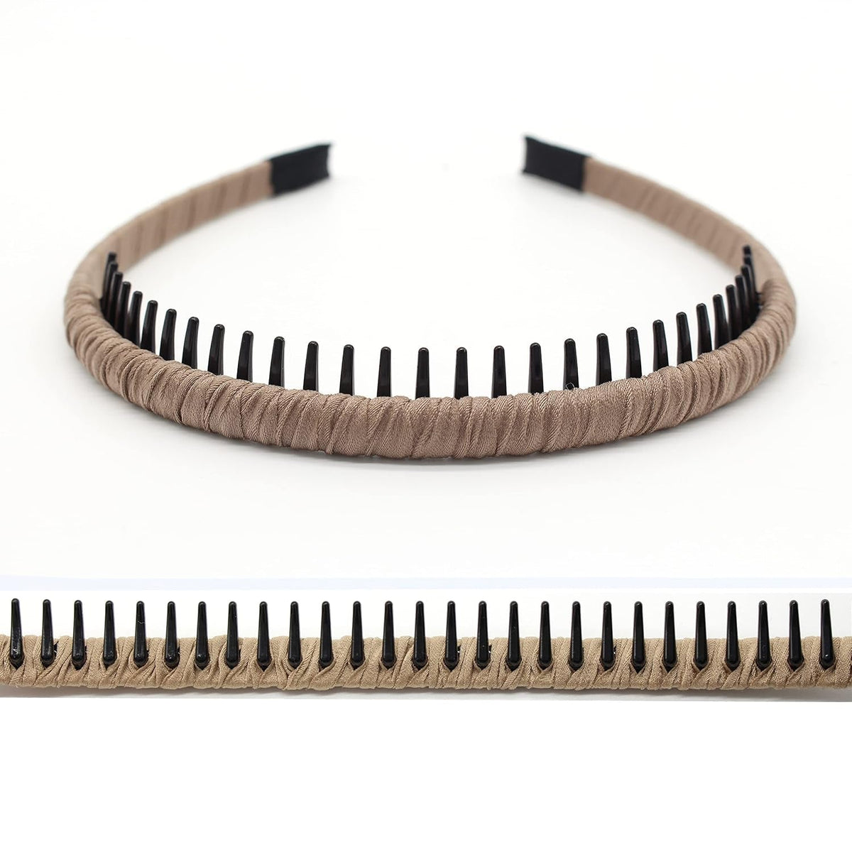 4Pcs Hairbands for Women, Non-Slip Zig Zag Headbands, Adjustable Teeth Comb Hair Hoop, Daily Use, Yoga, Spa, Parties, Resin Cotton Blend
