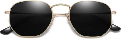 Square Polarized Sunglasses for Women Men Small Hexagonal Polygon Mirrored Lens SJ1072