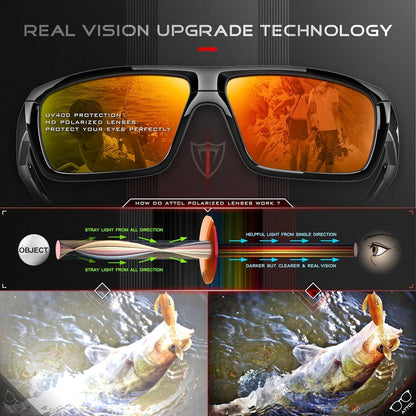 Polarized Wrap Sunglasses for Men - Fishing Sports Glasses UV Protection