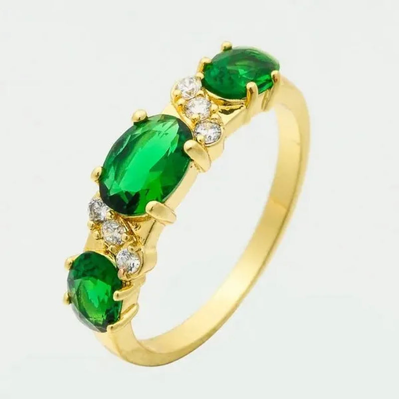 4-Color Natural 2.32CT Sapphire/Ruby/Alexandrite/Emerald Diamond 14K Yellow Gold Wedding Ring Size 6-11