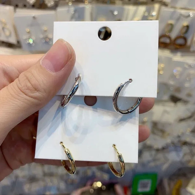 1 Pair Women/Men Stainless Steel Gold Silver Color Small Hoops Earring Piercing Ear Cartilage Tragus Simple Thin Circle Anti-allergic Ear Buckle Earring