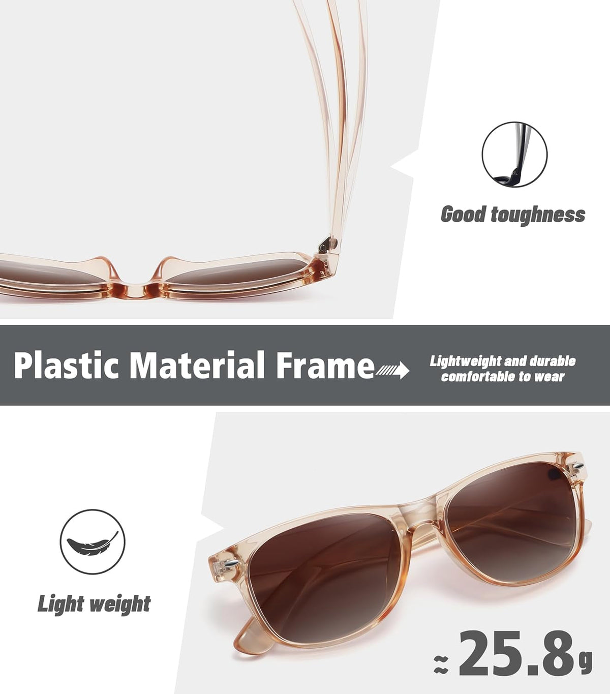 Classic Polarized Sunglasses for Women Men Trendy Retro Sun Glasses for Driving UV Protection (3 Pack)