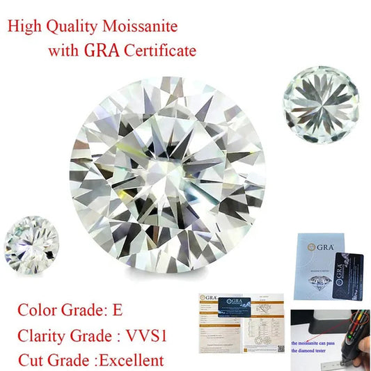 Loose Moissanite1-5Carat E Color White Moissanite Round Brilliant Cut Loose Gems Stone with GRA Certified