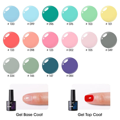 Gel Nail Polish, 16 Colors Gel Nail Polish Set, Need U V Cured Gel Nail Polish Set for Gift, Including  Gel Base and Top Coat for Nails Prep