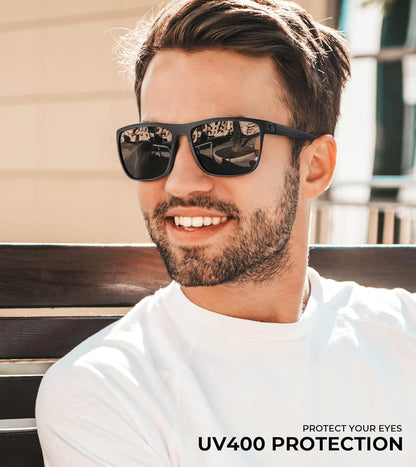 Polarized Sunglasses for Men, Lightweight Sun Glasses with UV Protection for Driving Fishing Golf