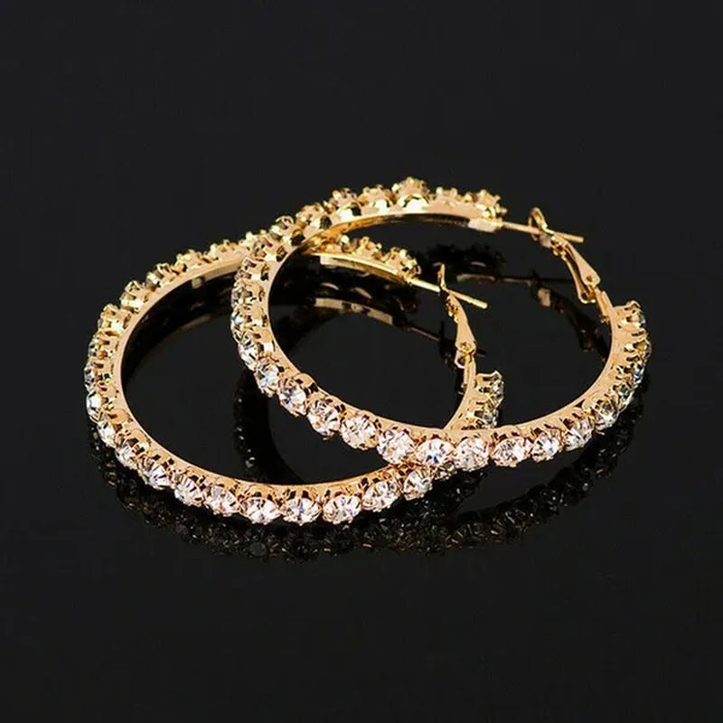 Fashion Silver Color Round Hoop Earrings for Women Romantic Bride Jewelry Wedding Accessories Party Gift