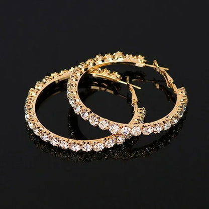 Fashion Silver Color Round Hoop Earrings for Women Romantic Bride Jewelry Wedding Accessories Party Gift
