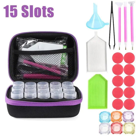 Diamond Painting Storage Box Container with Accessories Tools Kits for Beads Diamonds Rhinestones Storage