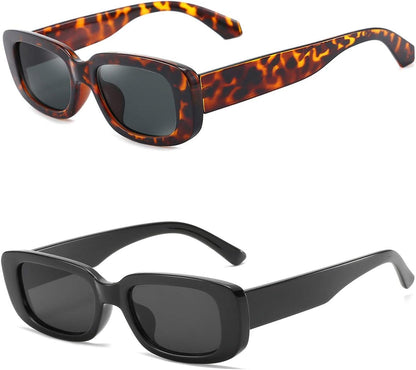 Rectangle Sunglasses for Women Men Trendy Retro Fashion Sunglasses UV 400 Protection Square Fram