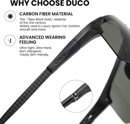 Men'S Sports Polarized Driving Carbon Fiber Sunglasses for Men UV400 Protection DC8277