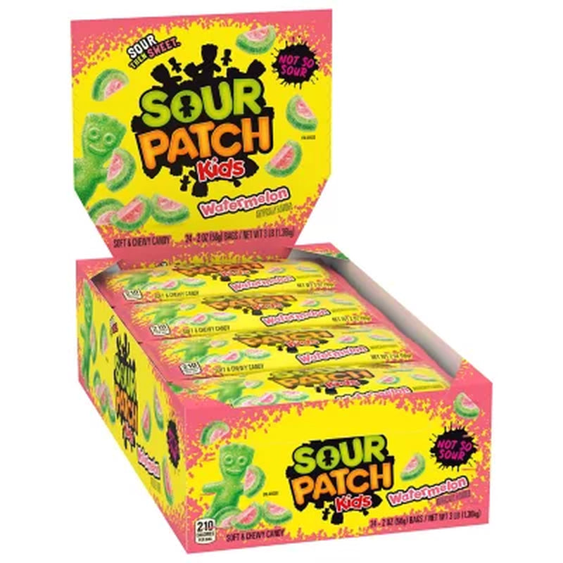SOUR PATCH KIDS Watermelon Soft Chewy Candy, 2 Oz., 24 Pk.